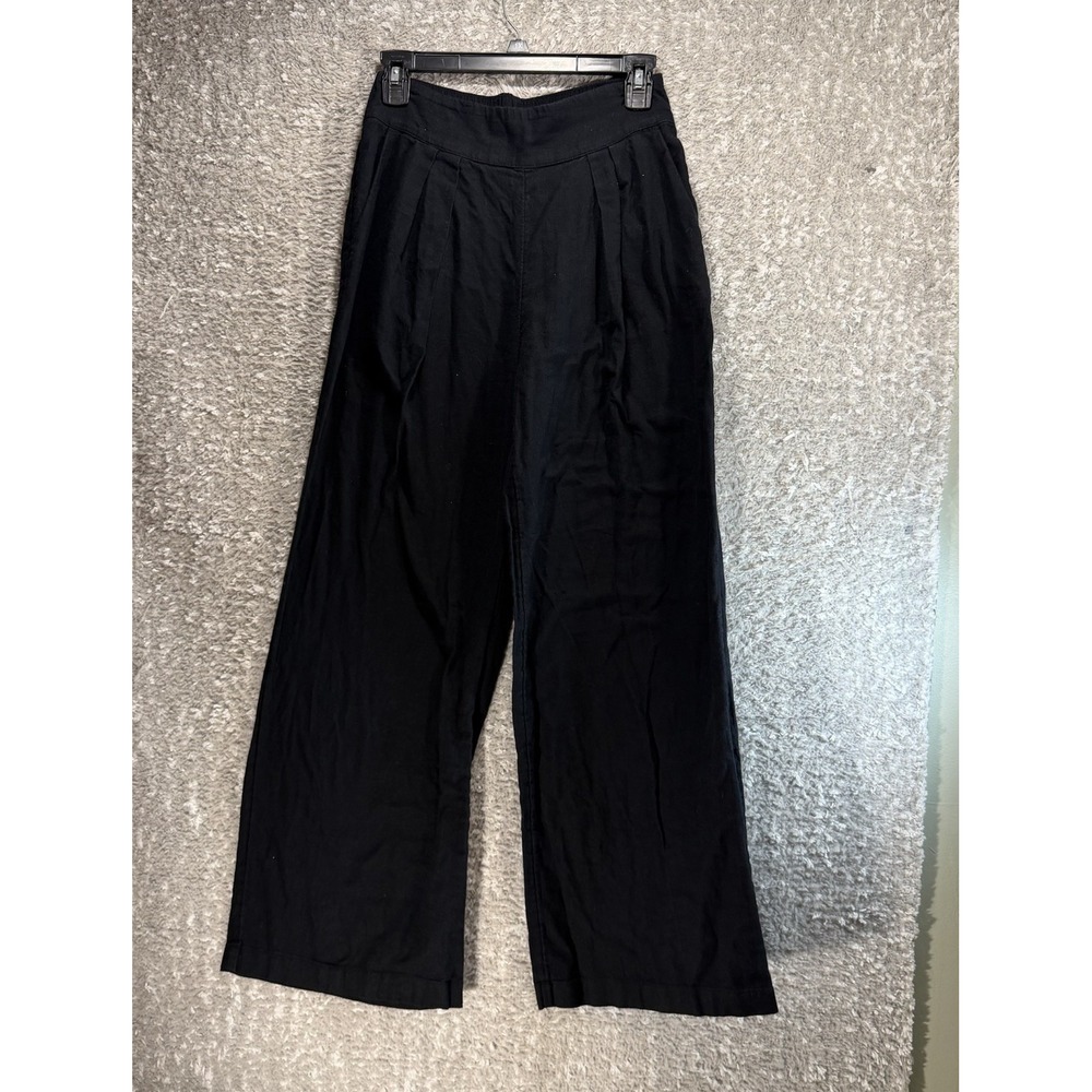 Abercrombie & Fitch Pleated Linen Blend Wide Leg Pants Loose Fit Beach Boho XS